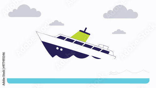 Disaster Boat accident sinking in the sea, dangers and risks of maritime travel for marine safety, emergency response, and oceanic disasters.