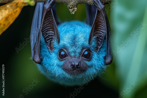 Keeping a bat in captivity in a terrarium by the brench photo