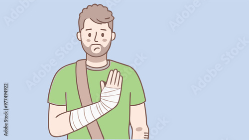 Accident insurance of a male patient sustained an arm injury and his arm was in a cast