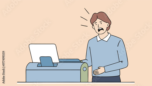 Office worker showing frustration and anger due to self-made mistakes and workplace errors