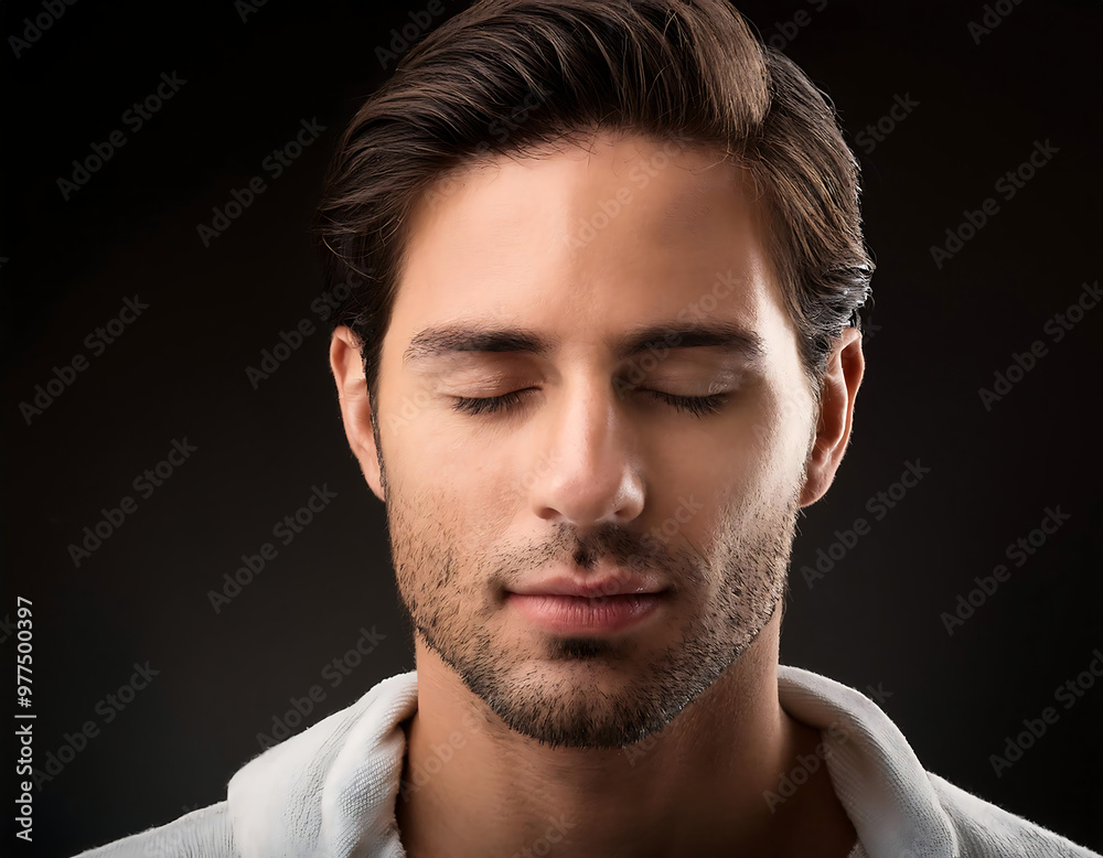 abstract portrait serene human face closed eyes abstract portrait serene human face closed eyes