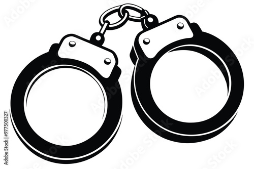 Handcuff vector silhouette isolated on a white background