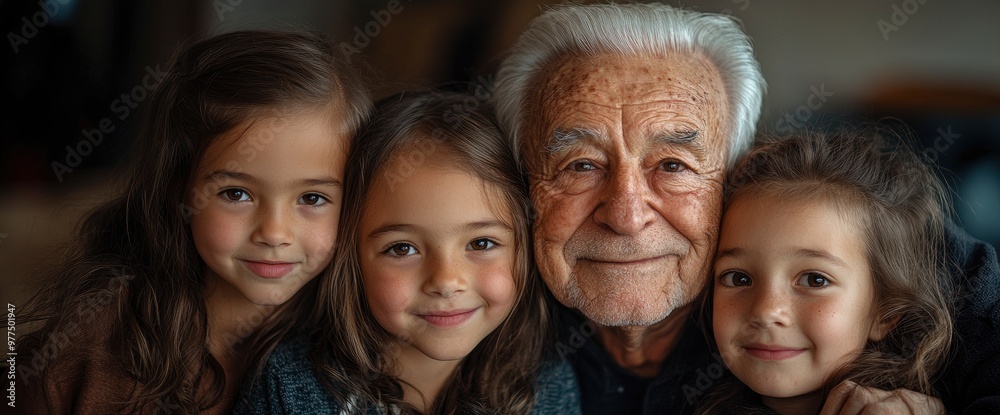 Loving Grandparent Surrounded by Grandchildren Loving Grandparent Surrounded by Grandchildren