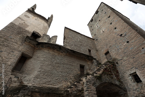 Fénis Castle, one of the most famous medieval castles in the Aosta Valley, Italy.