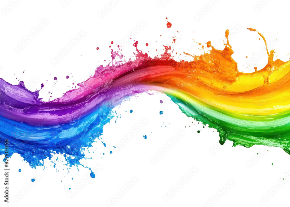 PNG Wave rainbow paint splash background art illustration. PNG Wave rainbow paint splash background art illustration.