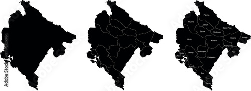 MONTENEGRO MAP with its administrative divisions and regions	
