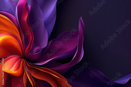 Abstrract and modern background with organic lines in vivid purple and violet colors photo