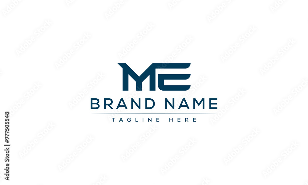 Logo design letter ME . Elegant modern. Vector template.