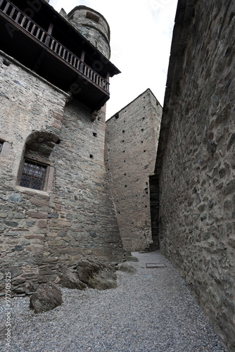 Fénis Castle, one of the most famous medieval castles in the Aosta Valley, Italy.
