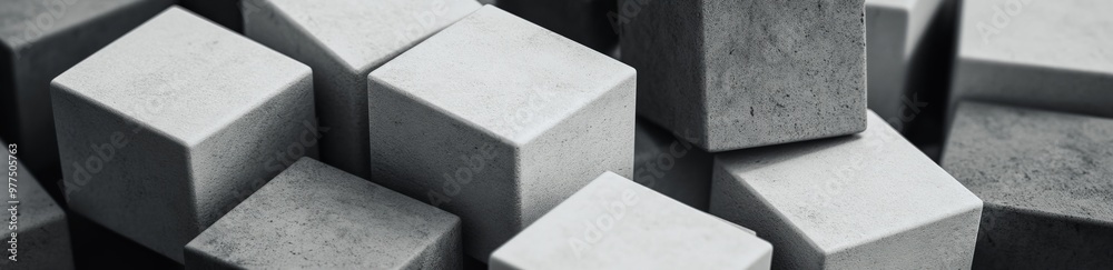 This innovative tech background is composed of white and grey cubes arranged in a exact pattern. The rendering is 3D. This innovative tech background is composed of white and grey cubes arranged in a exact pattern. The rendering is 3D.