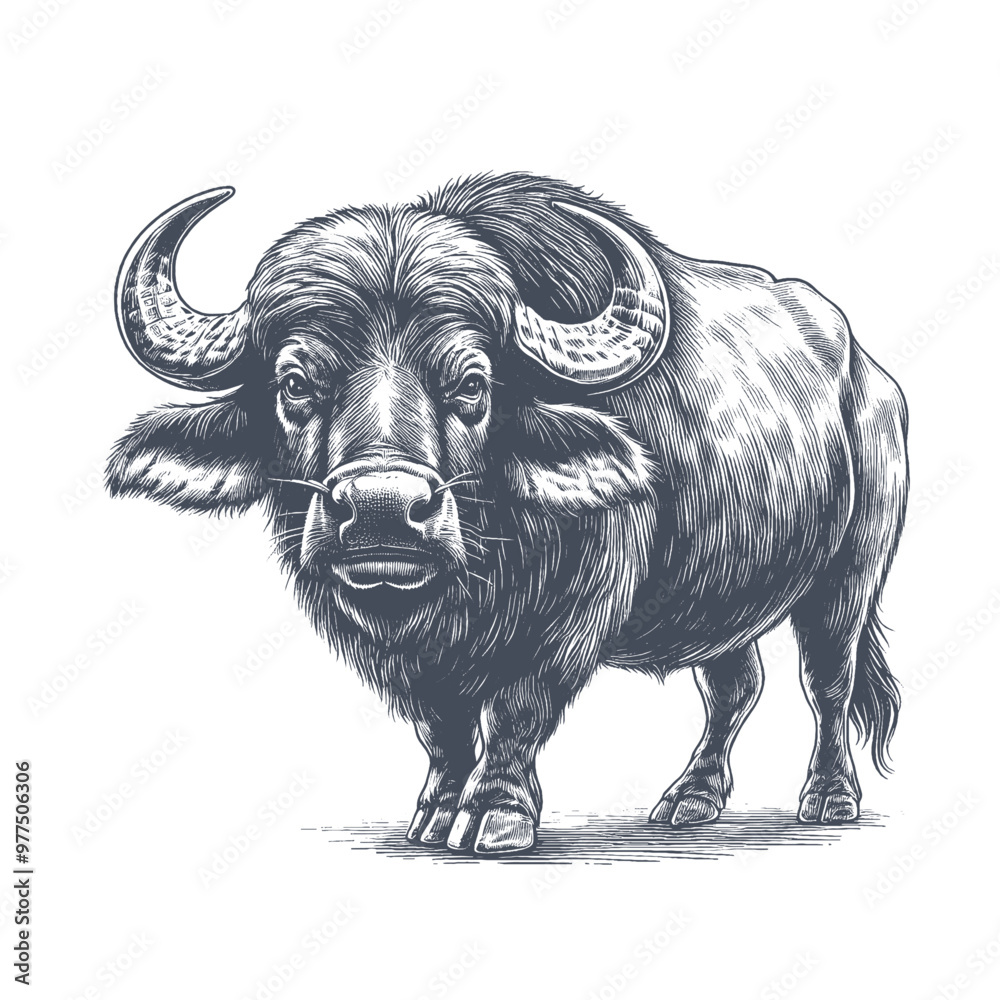 Naklejka premium buffalo vector illustration