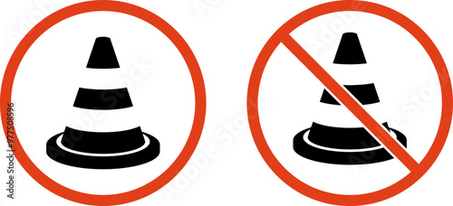 Traffic cone icon in flat style isolated vector illustration. Construction Traffic Cone.