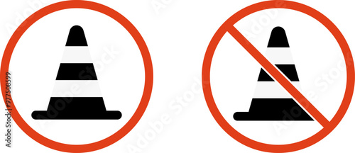 Traffic cone icon in flat style isolated vector illustration. Construction Traffic Cone.