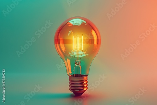 Bright bulb background with creative idea concept for business success, 3d rendering