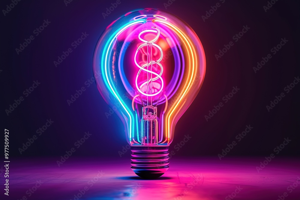 Bright bulb background with creative idea concept for business success, 3d rendering