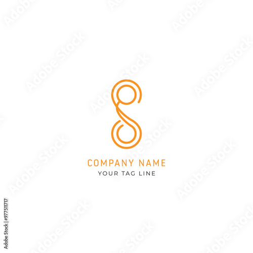 Initial letters G logo template design in rounded shape. Logo icon design template elements. Monogram. Linear logo. Simple vector sign illustration in a modern style.