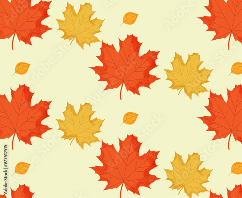 Autumn leave pattern. Vector illustration