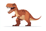 A cartoon-style illustration of a Tyrannosaurus rex dinosaur with a fierce expression.