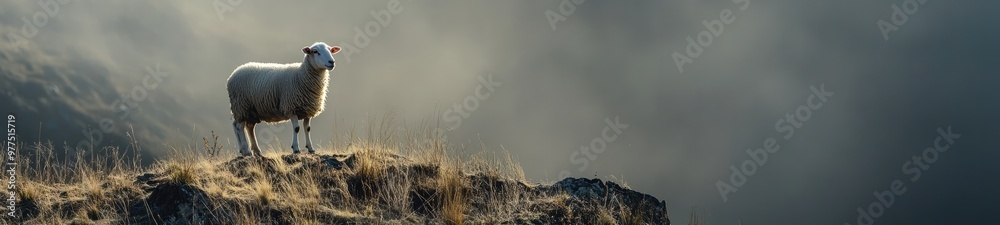 A Sheep Standing on a Hill A Sheep Standing on a Hill
