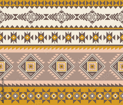 Ethnic tribal design Navajo Aztec seamless pattern yellow pink zigzag geomatics Native American motifs traditional textiles, Diamond Turkish kilim rug, Vintage runner, table mat carpet, Home décor #94