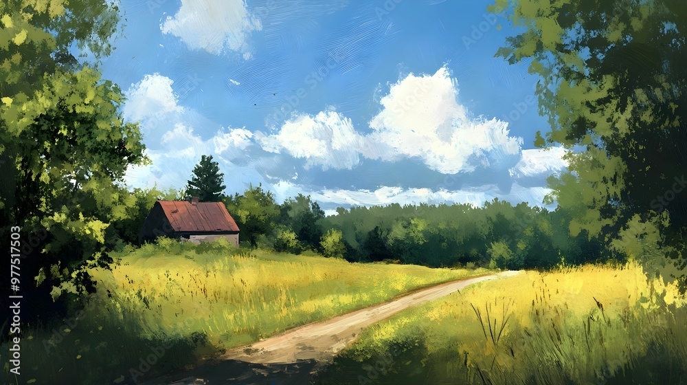 Country side landscape paint Country side landscape paint
