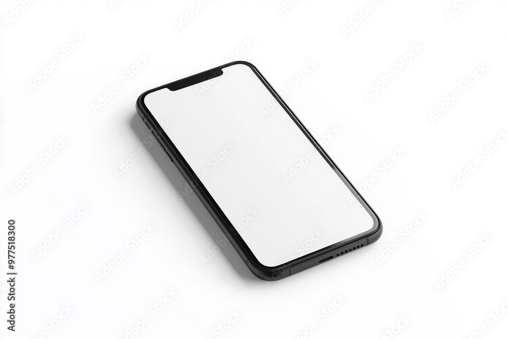 Smartphone with a blank screen on a white background. Smartphone mockup closeup isolated on white background. Smartphone with a blank screen on a white background. Smartphone mockup closeup isolated on white background.