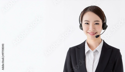 20代のオペレーターのアジア人の女性。（An Asian female operator in her 20s.）
 photo