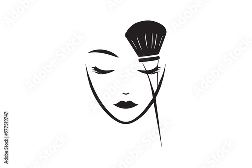 makeup tools vector silhouette illustration. Woman feminine makeup face tools vector 
