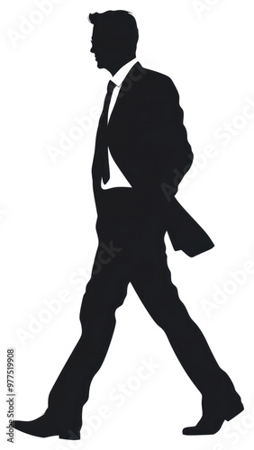 PNG Business man walking silhouette clothing stencil.