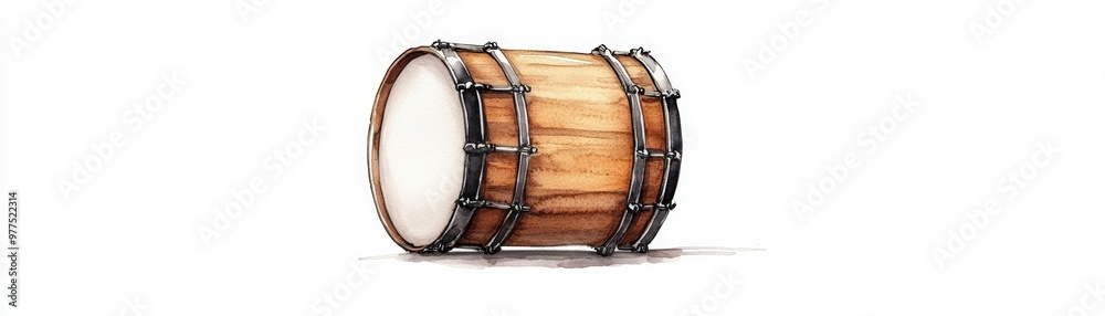 A beautifully crafted wooden drum, showcasing intricate details and a classic design, ideal for music enthusiasts and artisans. A beautifully crafted wooden drum, showcasing intricate details and a classic design, ideal for music enthusiasts and artisans.