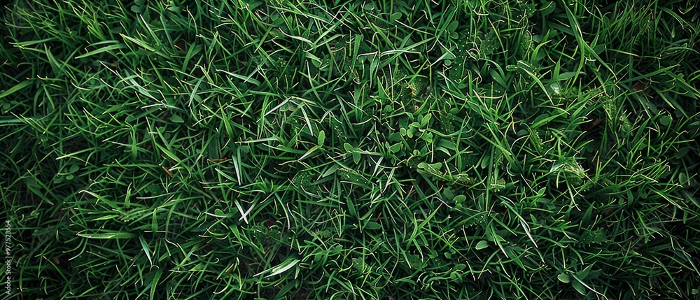 Aerial photo of lush green field with hints of soil and spider webs. Captures serene natural beauty, evoking tranquility and immersing viewers in a peaceful experience. Aerial photo of lush green field with hints of soil and spider webs. Captures serene natural beauty, evoking tranquility and immersing viewers in a peaceful experience.