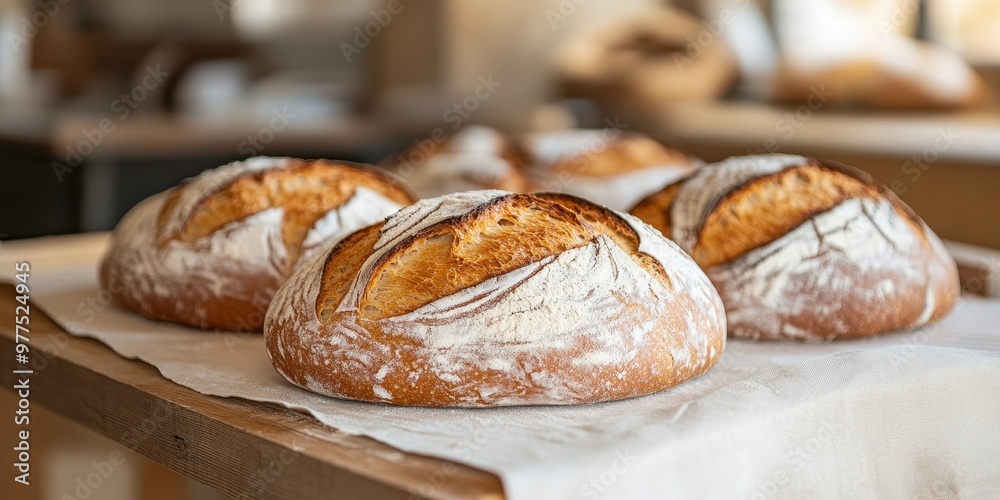 Freshly baked artisanal bread with a crispy crust, perfect for sandwiches or to enjoy with butter. Freshly baked artisanal bread with a crispy crust, perfect for sandwiches or to enjoy with butter.