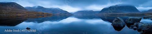 Mountain Range Reflected in the Still Waters of a Lake