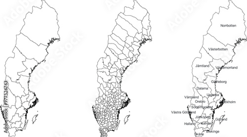 SWEDEN MAP with its administrative divisions and regions