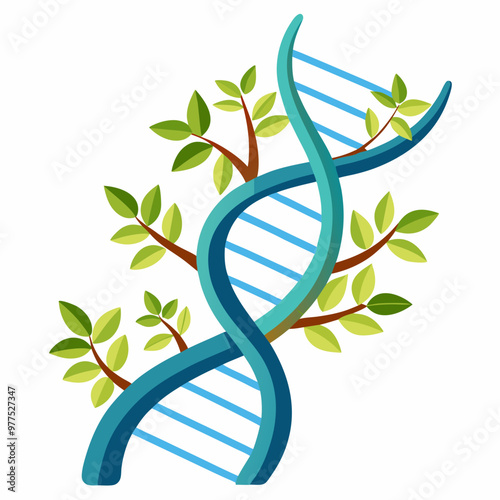 a dna strand with branches growing out of it