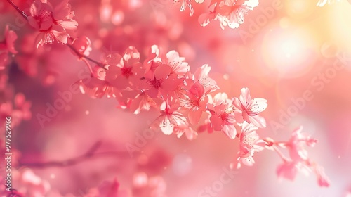 Pink Cherry Blossom Tree Branch