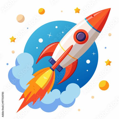 a rocket launching into space