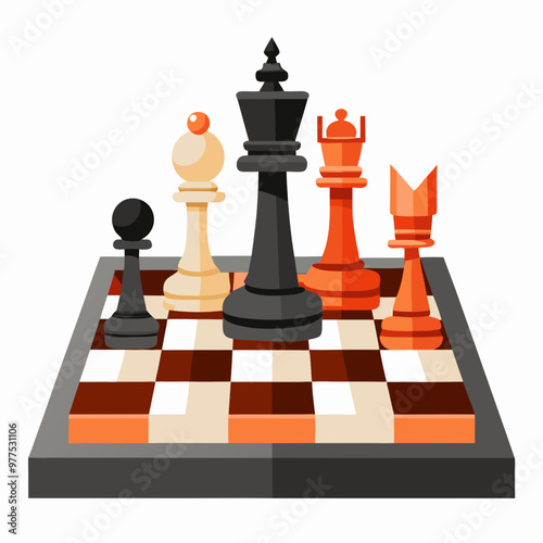 chess board with chess pieces