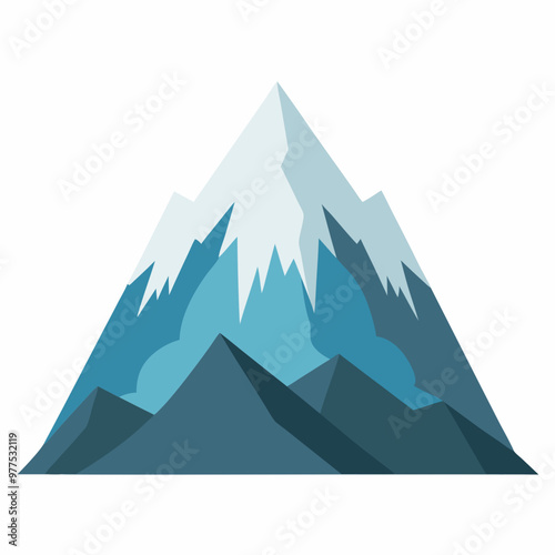 a simple mountain with snowcapped tips