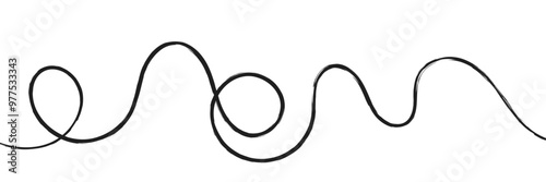 Swoosh, swash underline stroke set. Abstract wavy thin line. Squiggle elements. Vector isolated illustration.