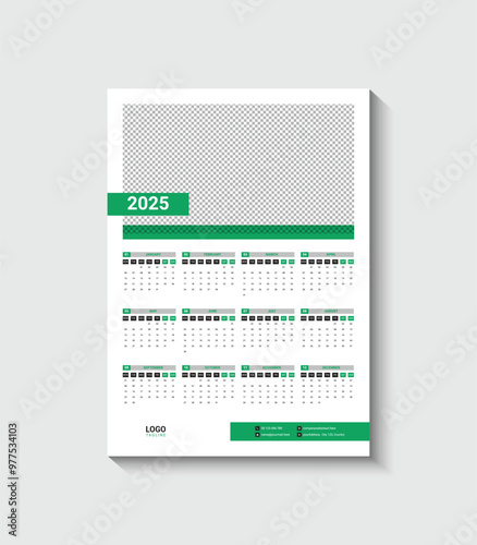 2025 wall calendar template