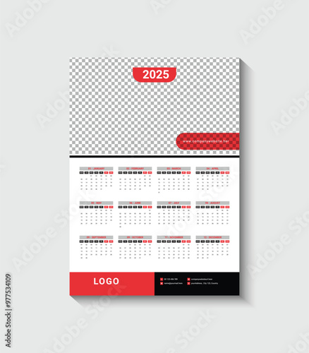 2025 wall calendar template