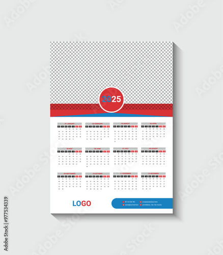 2025 wall calendar template
