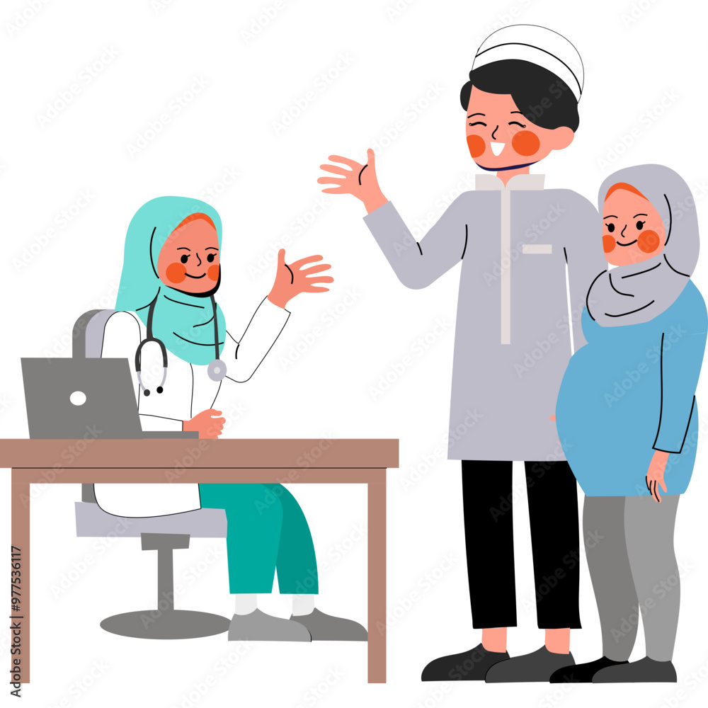 Pregnancy Muslim Woman Consultation Gynecology Pregnancy Muslim Woman Consultation Gynecology