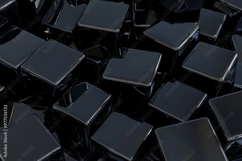 Fototapeta premium The background of this abstract illustration is composed of square shaped blocks that create geometric patterns
