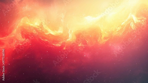 Fiery Sunset - Abstract red and yellow glowing gradient with swirling textures for dynamic backgrounds and designs