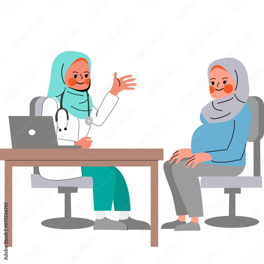 Pregnancy Muslim Woman Consultation Gynecology Pregnancy Muslim Woman Consultation Gynecology
