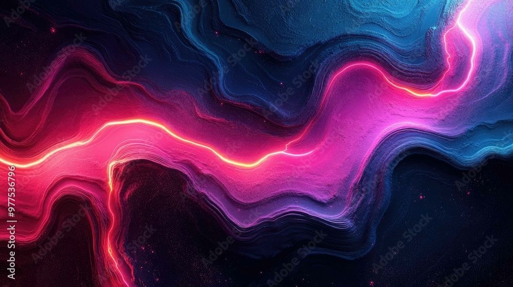Luminescent Neon Swirls in Dark Abstract Textures Luminescent Neon Swirls in Dark Abstract Textures