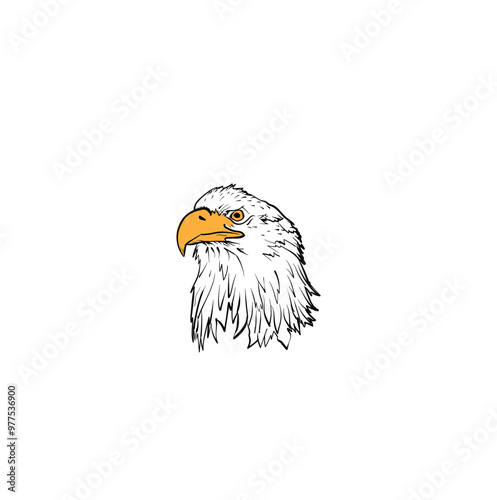 eagle head silhouette vector illustration hand drawn