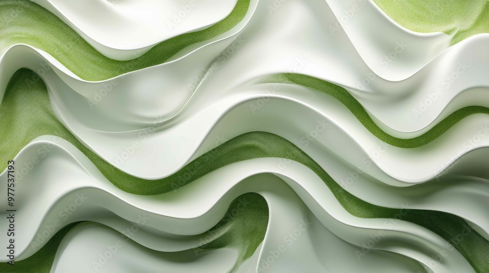 Fototapeta premium Serene Abstract Nature Textures: Flowing Green Lines